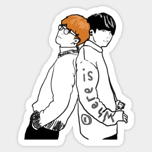 Jikook Jimin and Jungkook Bangtan Boys Lineart Face Ver. Sticker